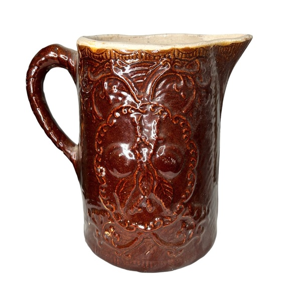Vintage Brown Pottery Pitcher - Picture 4 of 7